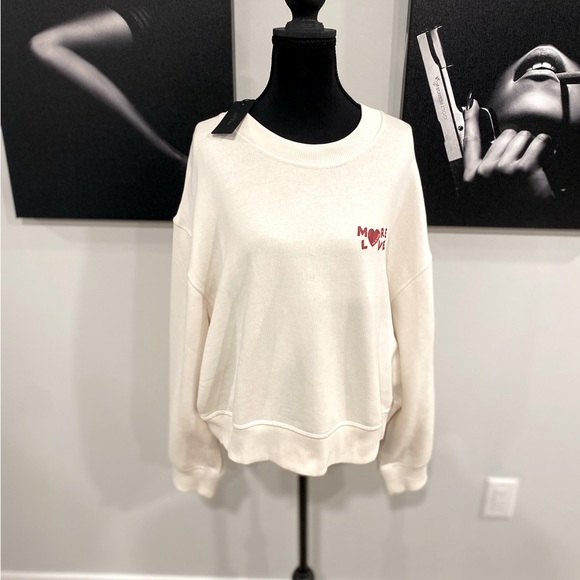 rag & bone Ivory Embroidered More Love Sweatshirt - Picture 13 of 15
